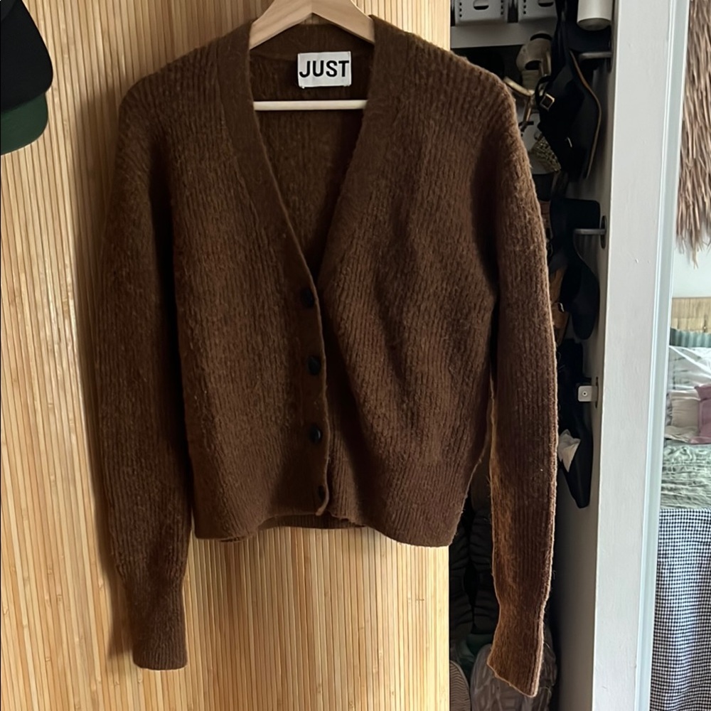 Just Female Brown Cardigan Sweater